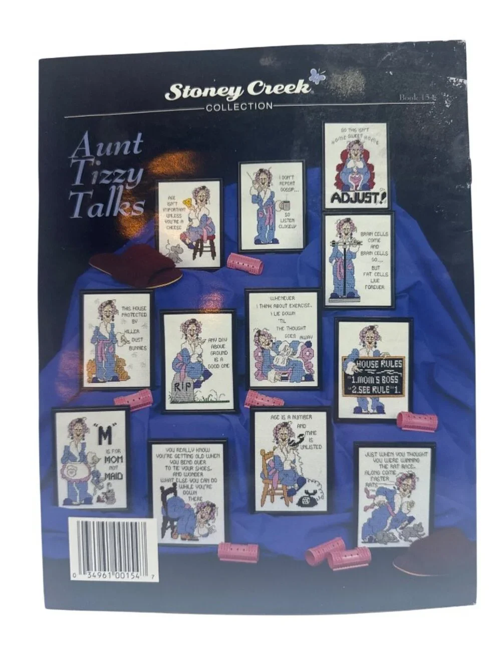 Stoney Creek Cross Stitch Pattern Book 154 Aunt Tizzy Talks Humorous Design 1996
